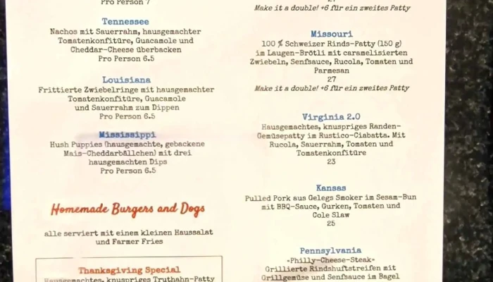10w40 Bistro Route 44 Diner Cake Escape Speisekarte - Füllinsdorf