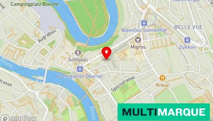 Karte von Aargau Verkehr AG (AVA) Eisenbahngesellschaft in Bremgarten