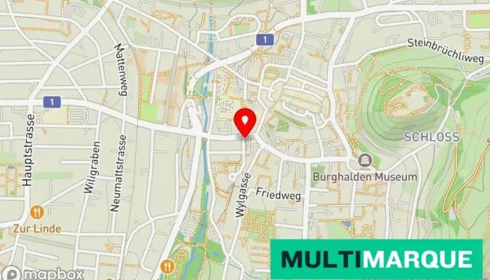 Karte von B + S Autoservice Autohändler, Autowerkstatt in Lenzburg