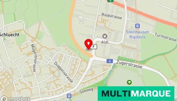 Karte von Bentley Zug - AMAG Automobil und Motoren AG Autohändler, Kfz-Ersatzteilgeschäft, Auto-Leasingservice, Gebrauchtwagenhändler in Cham