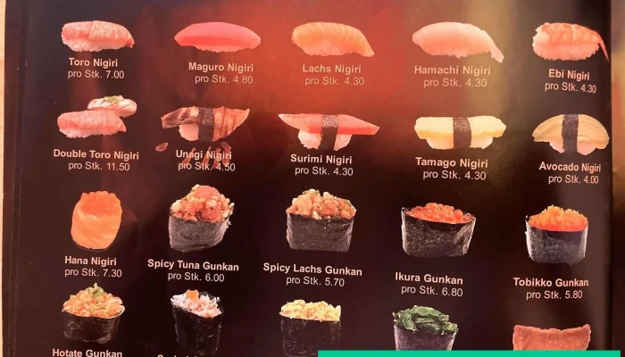Fujin Sushi Bar Restaurant Basel Speisekarte - Basel