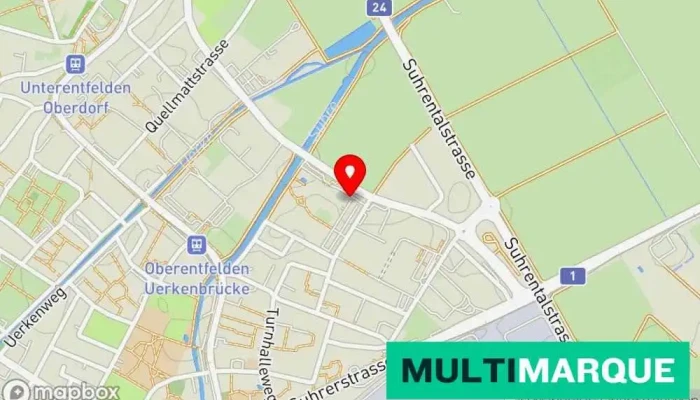 Karte von Green Motion Charging Station Ladestation für Elektrofahrzeuge in Unterentfelden