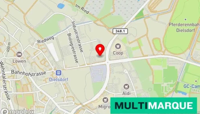 Karte von Hedin Automotive Dielsdorf BMW-Händler, Karosseriewerkstatt, Fahrzeuglackiererei, Autowerkstatt, MINI-Händler, Fahrzeughändler, Motorradwerkstatt in Dielsdorf