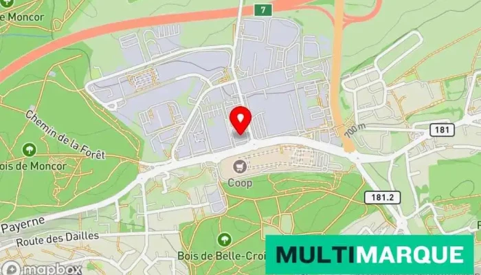 Karte von Honda Automobiles Fribourg Autohändler, Autowerkstatt, Reifengeschäft in Villars-sur-Glâne