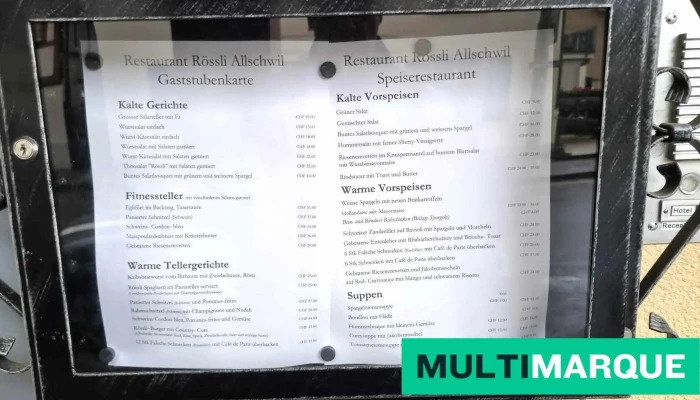 Hotel Restaurant Rossli Allschwil Speisekarte - Allschwil