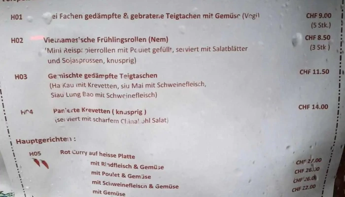 Hou Hou -  Speisekarte - Lenzburg