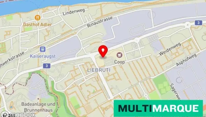 Karte von JUMBO Maximo Kaiseraugst Baumarkt, Fahrradwerkstatt, Fahrradgeschäft, Gartencenter, Fachgeschäft für Grillgeräte, Hobbygeschäft, Farbenfachgeschäft, Werkzeugverleih in Kaiseraugst