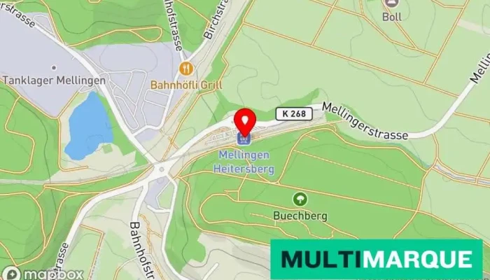 Karte von Mellingen Heitersberg Bahnhof in Mellingen