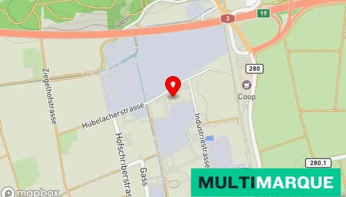 Karte von OFRAG Retail, Verkauf + Service Motorradgeschäft in Lupfig