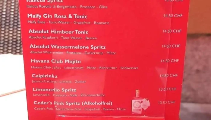 Ramazzotti -  Speisekarte - Basel