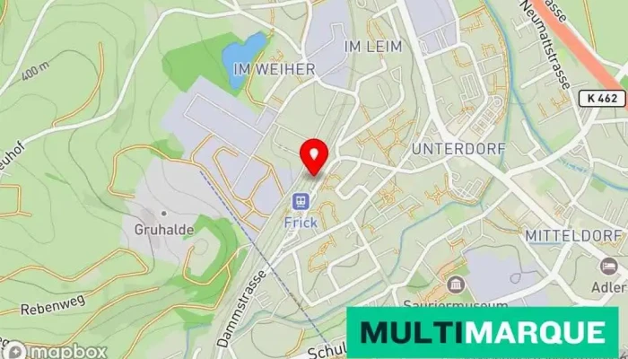 Karte von SBB P+Rail Parkplatzreservation Frick Parkplatz in Frick