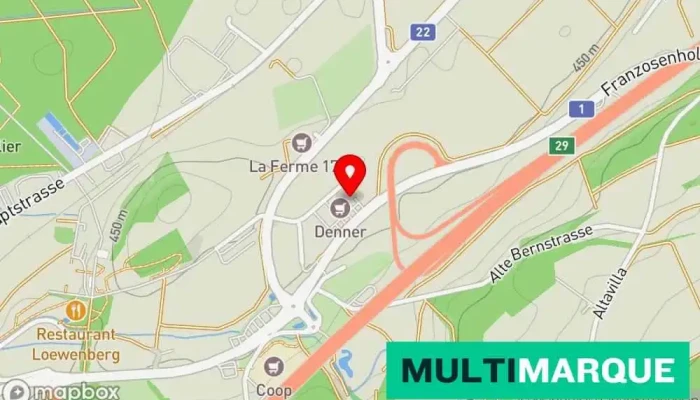 Karte von TOBA Schriften AG Druckerei, Werbeagentur, Stickerei-Service, Werbeartikelanbieter in Murten