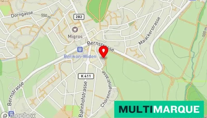 Karte von Touring Garage & Carrosserie Baur AG Autohändler, Autowerkstatt in Berikon