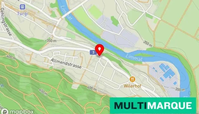 Karte von Werder Elektromaschinen AG - Wicklerei Fachhandel für Elektromotoren, Reparaturwerkstatt für Elektromotoren, Elektrotechniker in Turgi
