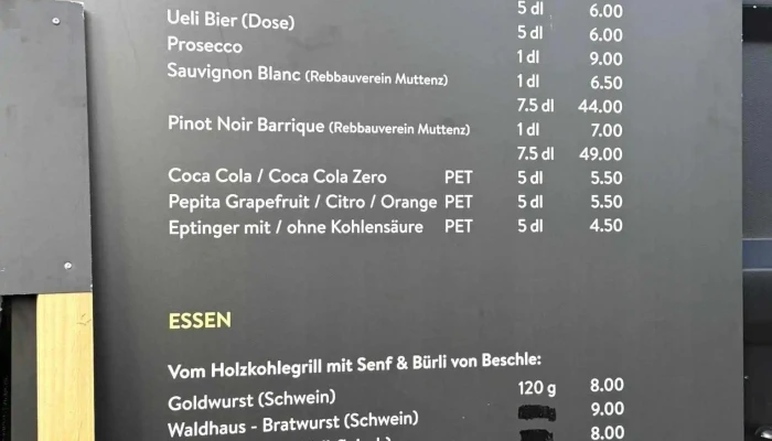 Wirtshaus St Jakob Speisekarte - Basel